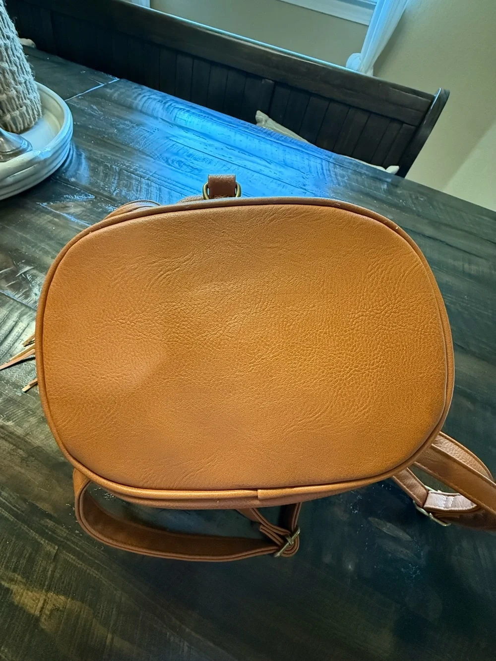 Fringe Convertible Women’s Backpack - Tan Pleather